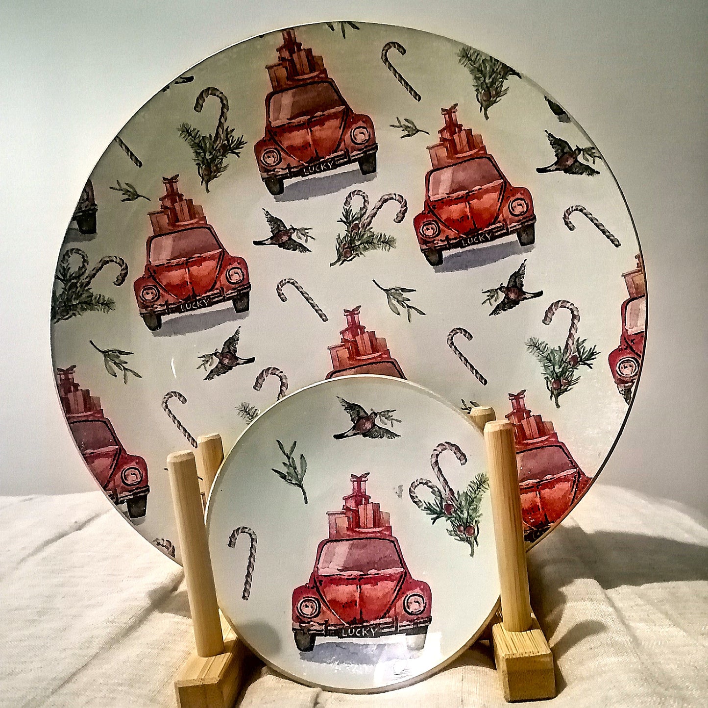 Pack plato + platito Beatles navideño