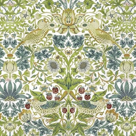 Icónico estampado William Morris con fondo en blanco