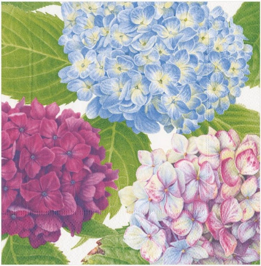 Platos decoupage de estampado floral: Hortensias en tonos vibrantes que llenan de color cualquier espacio. Perfecto para dar un toque botánico chic a tus piezas decoradas a mano".