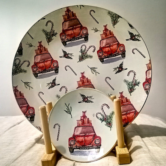 Pack plato + platito Beatles navideño