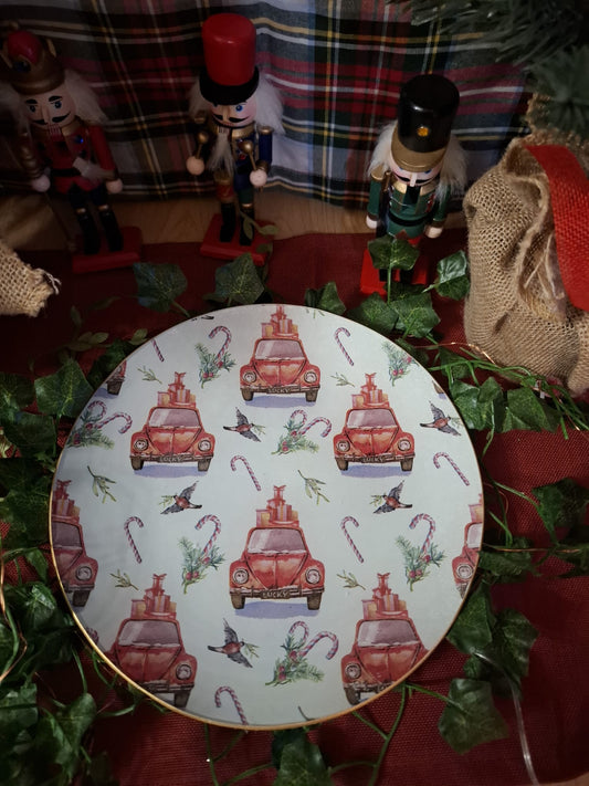 Plato cristal Beatles navideño - Pieza única