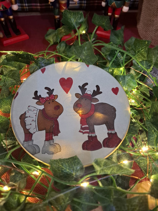 Plato renos enamorados - Pieza única