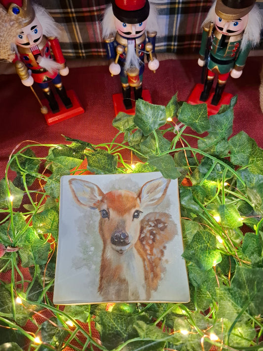 Platito de pan cervatillo acuarela -